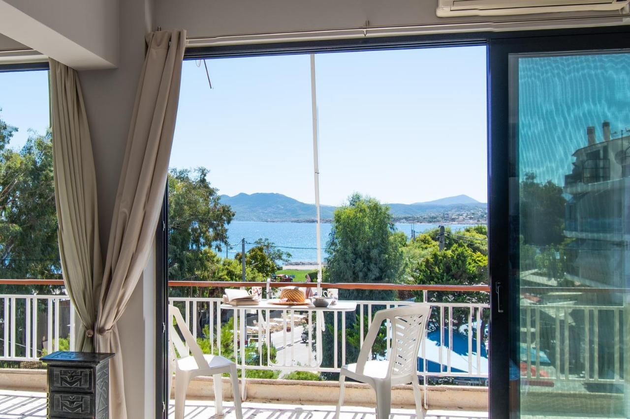 Lavish & Spacious Apt With Stunning Seaview, 10 Min Ath Airport Artemida  Esterno foto